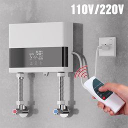 220V instant water heater, wall-mounted appliances, LCD temperature display and remote control, bath的图片
