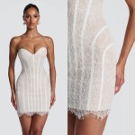 2026Sweetheart Neck Lace Corset Mini Dress White Bodycon Party Gloves Strapless Y2K Bridal Shower Homecoming Dress Wedding Dress