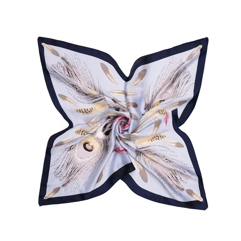 Picture of Stylish Long Scarves square Polyester Silk Satin Head Scarf