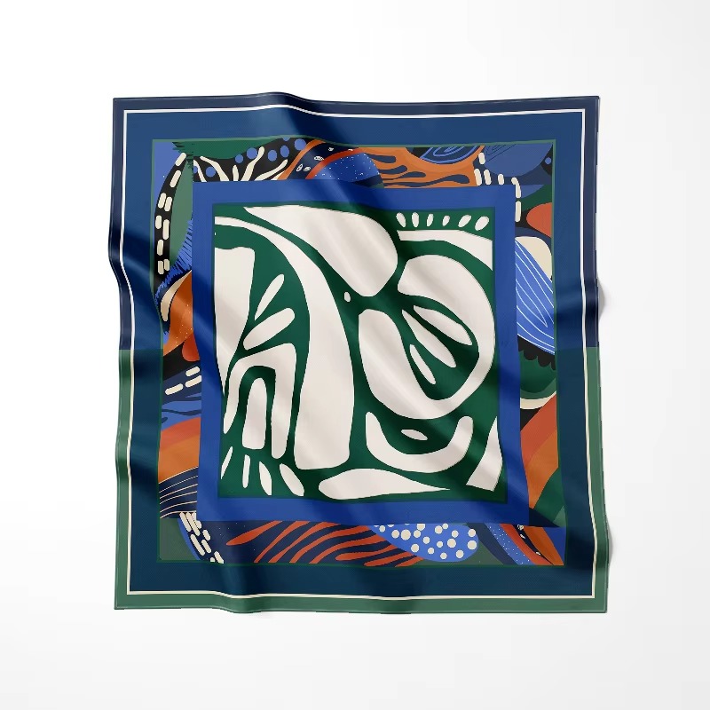 Picture of Stylish Long Scarves square Polyester Silk Satin Head Scarf