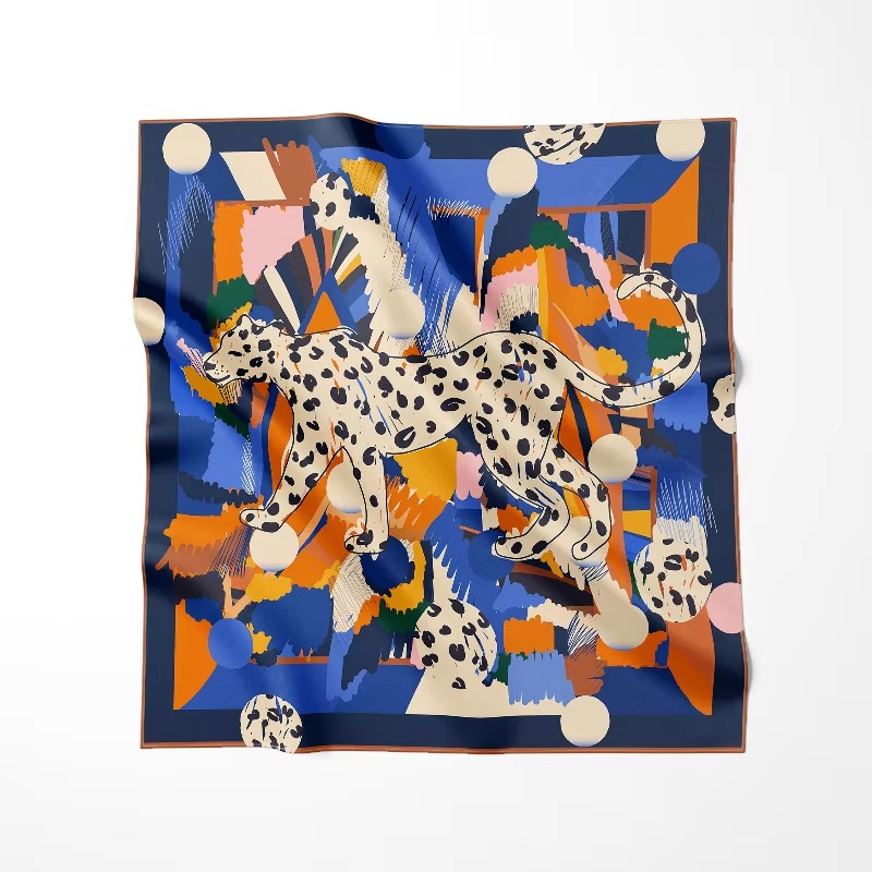 Picture of Stylish Long Scarves square Polyester Silk Satin Head Scarf